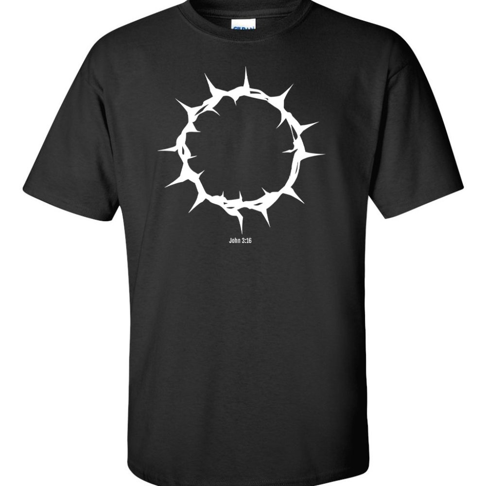 Gildan Crown of Torns Size S to L Black T-Shirt